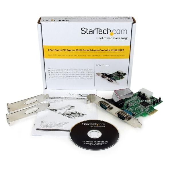 StarTech.com TARJETA ADAPTADORA PCI EXPRESS 2 PUERTOS SERIAL RS232 UART 1655.