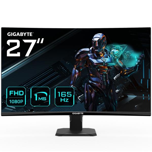 MONITOR LED GIGABYTE 27" (GS27F) GAMING, 2560X1440 QHD,PLANO,165HZ, 2*HDMI 2.0,DP, 1MS, HDR