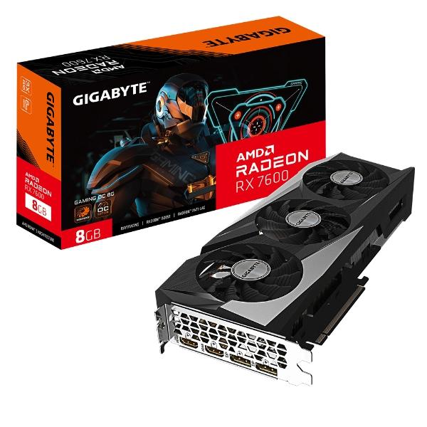 Gigabyte Tarjeta de Video Gigabyte Gaming Radeon RX7600 OC 8GB Triple Fan RGB GDDR6 PCIe 4.0 2xHDMI 2xDP