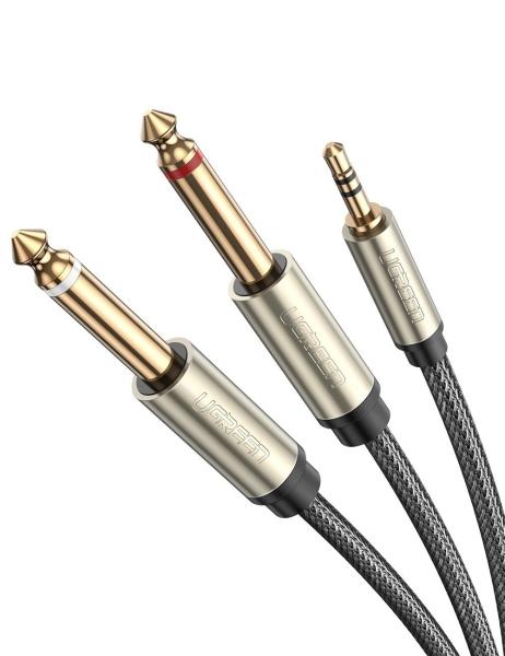 Ugreen Cable de Audio Premium de 3.5 mm a 6.35mm / Blindaje Interior Múltiple / Transferencia de Audio sin Pérdidas / 5 Metros / Caja de Aleación de Zinc / Amplia Compatibilidad.