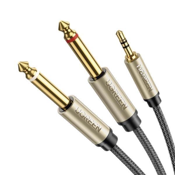 Ugreen Cable de Audio Premium de 3.5 mm a 6.35mm / Blindaje Interior Múltiple / Transferencia de Audio sin Pérdidas / 5 Metros / Caja de Aleación de Zinc / Amplia Compatibilidad.