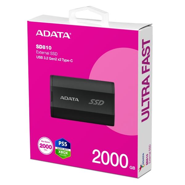 ADATA SSD EXTERNO ADATA SD810 2,000GB USB-C 3.2 2000MB/s (SD810-2000G-CBK)