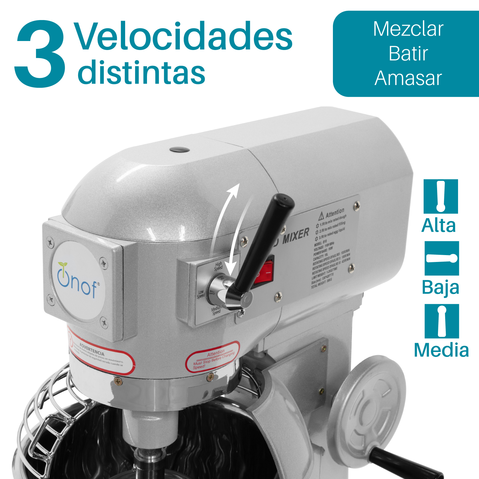 Batidora Planetaria Industrial Amasadora Mezcladora 110v 10L