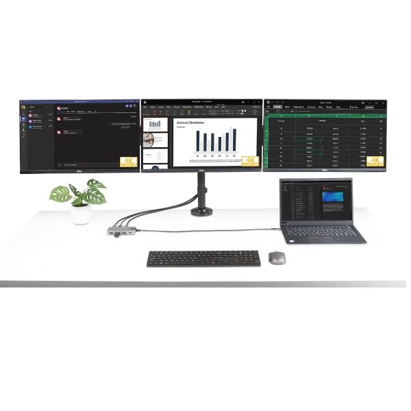 StarTech.com ADAPTADOR USB-C DE 3 MONITORES HDMI DP HUB USB PD 100W