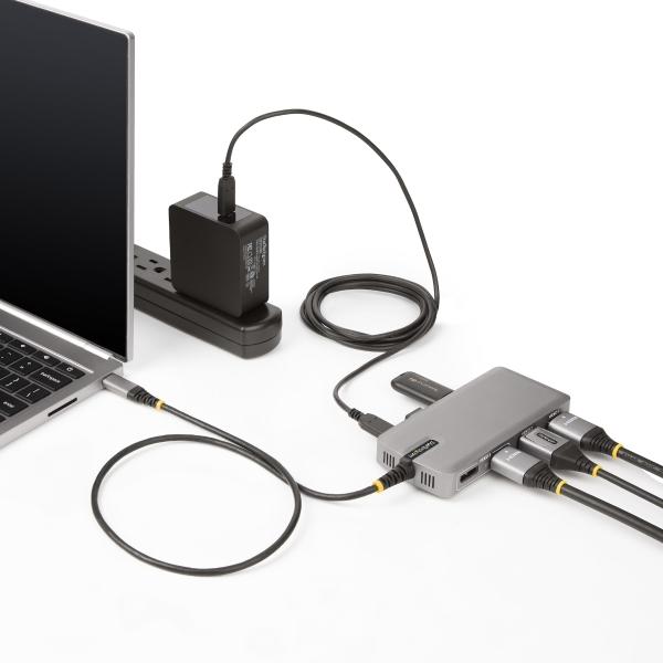 StarTech.com ADAPTADOR USB-C DE 3 MONITORES HDMI DP HUB USB PD 100W