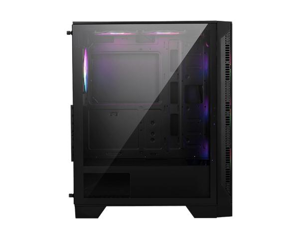 GABINETE MSI (MAG FORGE 120A AIRFLOW) NEGRO, VIDRIO TEMPLADO, 6*VENTILADOR AUTO RGB, ATX, S/FUENTE