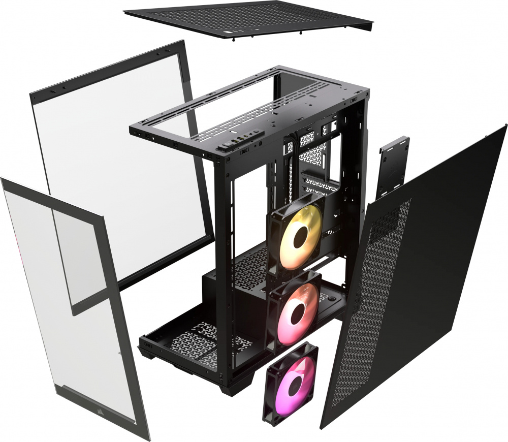 GABINETE CORSAIR 3500X NEGRO ARGB S/FUENTE CRISTAL M-ATX CC-9011278-WW
