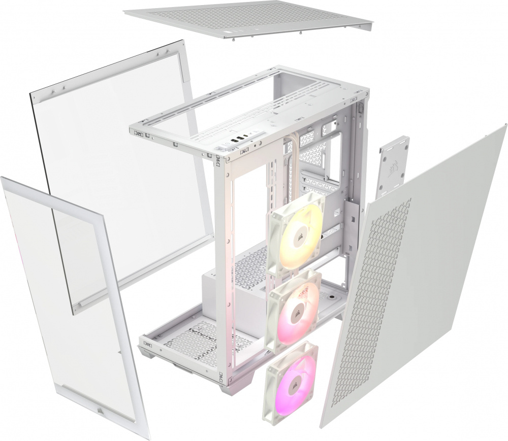 GABINETE CORSAIR 3500X BLANCO ARGB S/FUENTE CRISTAL M-ATX CC-9011279-WW