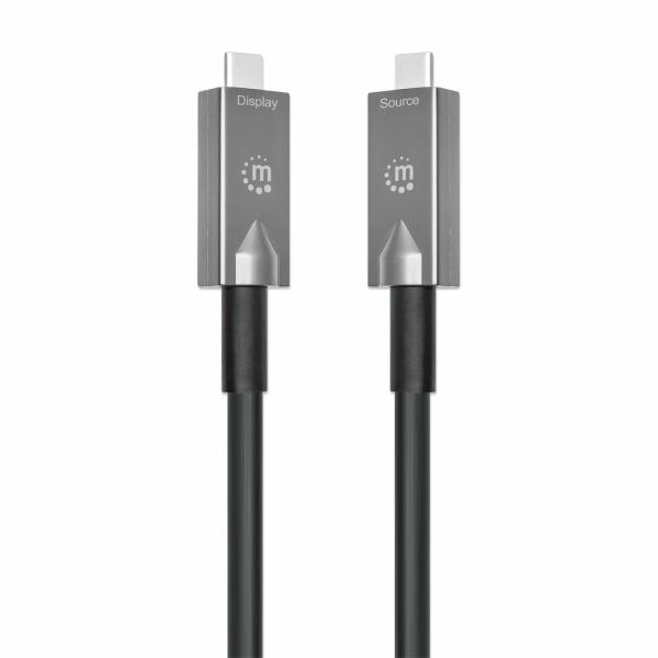 Cable USB-C de fibra óptica (AOC) USB 3.2 Gen 2 Manhattan Negro 7.5 M.