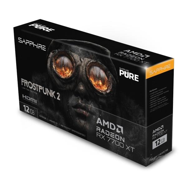 Tarjeta de video Sapphire PURE AMD Radeon RX 7700 XT Frostpunk 2 12GB