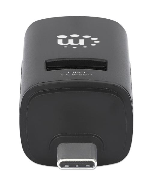 Hub USB-C con 3 puertos USB-A, 1 USB 3.0 y 2 USB 2.0 Manhattan.