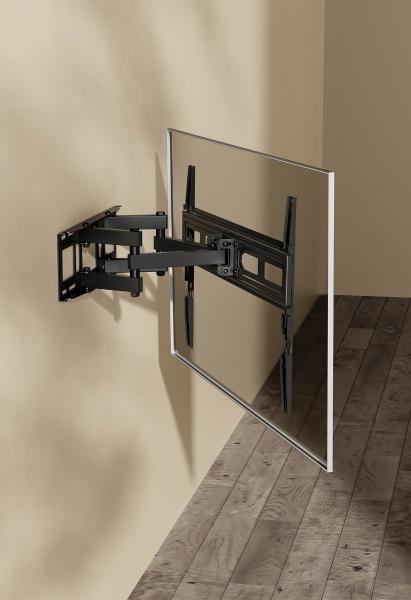 Soporte de pared con doble brazo articulado y nivel Manhattan.