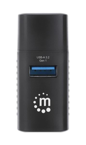 Hub USB-C con 3 puertos USB-A, 1 USB 3.0 y 2 USB 2.0 Manhattan.