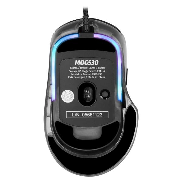 Game Factor MOUSE GAME FACTOR CARCASAS INTERCAMBIABLES P3327 12K DPI RGB USB NEGRO (MOG53-BK)