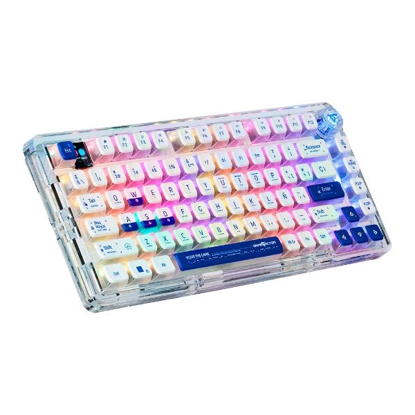 Game Factor TECLADO GASKET MECÁNICO GAME FACTOR 75%, LCD, BT, 2.4G, USB-C TECLAS PUDDING (KBG800)