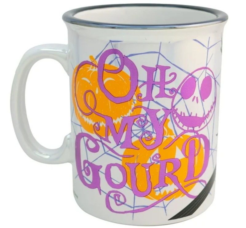 Jack Skellington Tarro Iridiscente Mega Jumbo para Bebidas Calientes, Modelo El Extraño Mundo de Jack, Taza Coleccionable, 790 ml