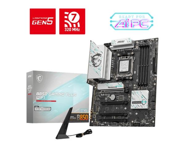 TARJETA MADRE MSI B850 GAMING PLUS WIFI AM5 DDR5 AI