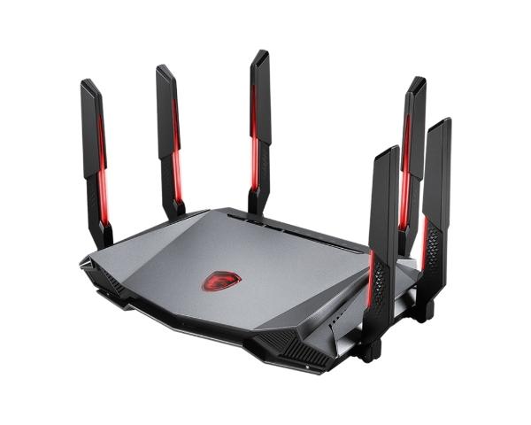 ROUTER MSI (RADIX AXE6600 WIFI 6E TRI-BAND GAMING ROUTER) WIFI6E 6GHZ 6600MBPS 4CORE/1.8GHZ 6ANTENAS