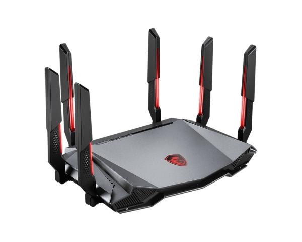 ROUTER MSI (RADIX AXE6600 WIFI 6E TRI-BAND GAMING ROUTER) WIFI6E 6GHZ 6600MBPS 4CORE/1.8GHZ 6ANTENAS