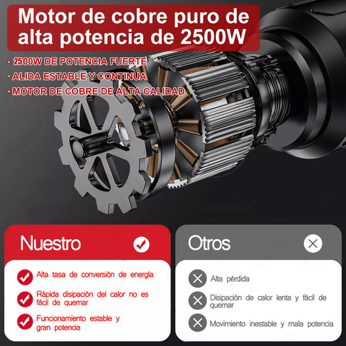 Martillo de Impacto Multifunción de Alta Potencia 2500 W Negro Marca ALSONEW