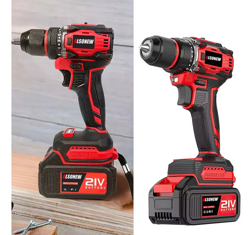 Also New Taladro Atornillador Rotomartillo Inalámbrico Sin Escobillas De 2 Batería Color Rojo+caja xf204