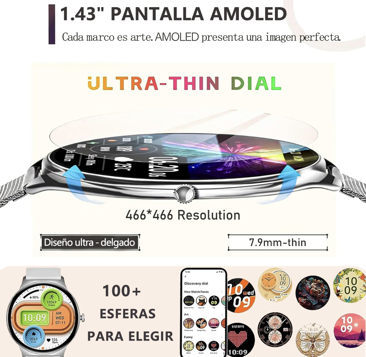 Qué está incluido: 1 reloj original 1 collar 1 manual de usuario 1 caja de regalo 1 herramienta para ajuste de correa