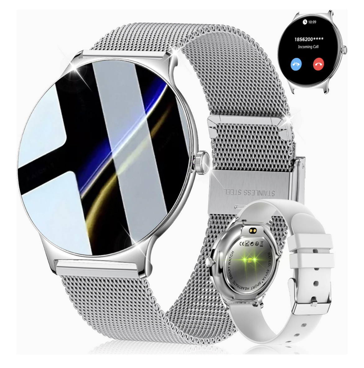 Qué está incluido: 1 reloj original 1 collar 1 manual de usuario 1 caja de regalo 1 herramienta para ajuste de correa