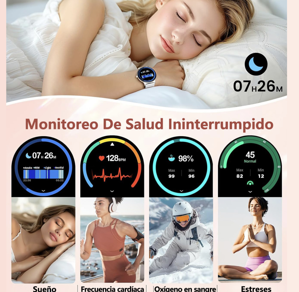 Qué está incluido: 1 reloj original 1 collar 1 manual de usuario 1 caja de regalo 1 herramienta para ajuste de correa