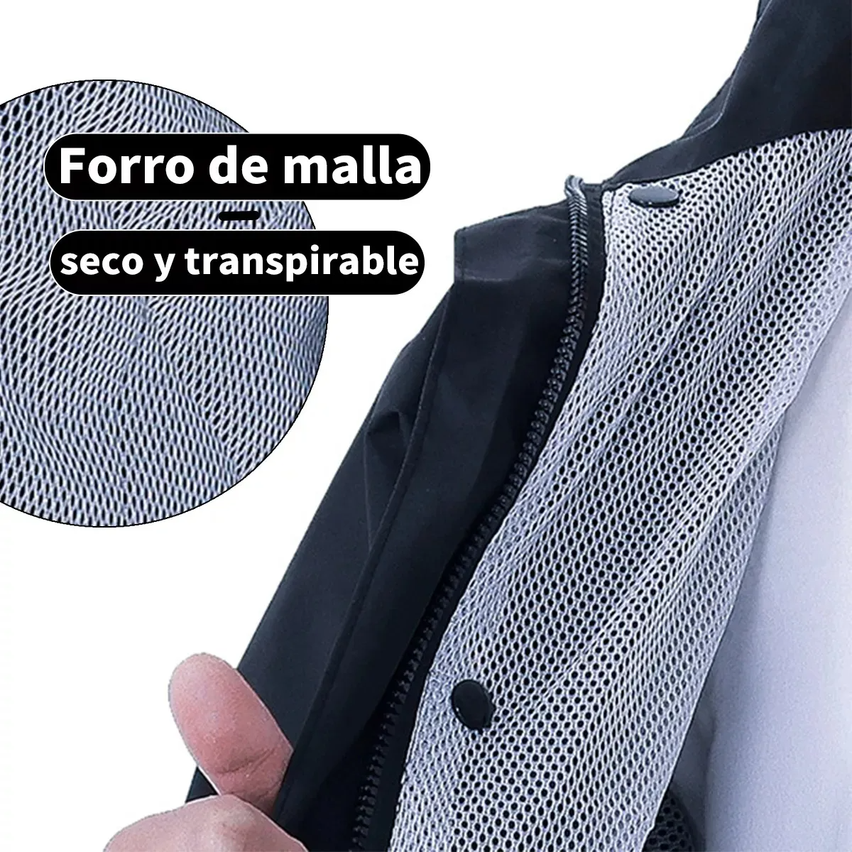 Impermeable Motociclista Reflejante Para Lluvia Con Capucha.