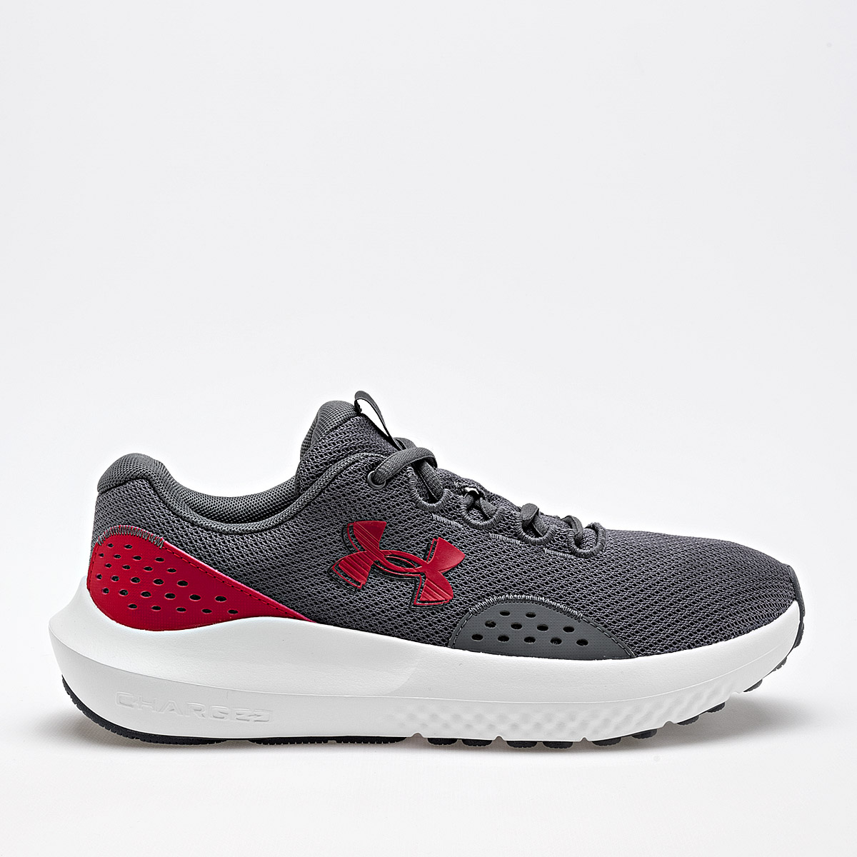 UNDER ARMOUR UA Charged Surge 4 TENIS HOMBRE DEPORTIVO COLOR GRIS ROJO