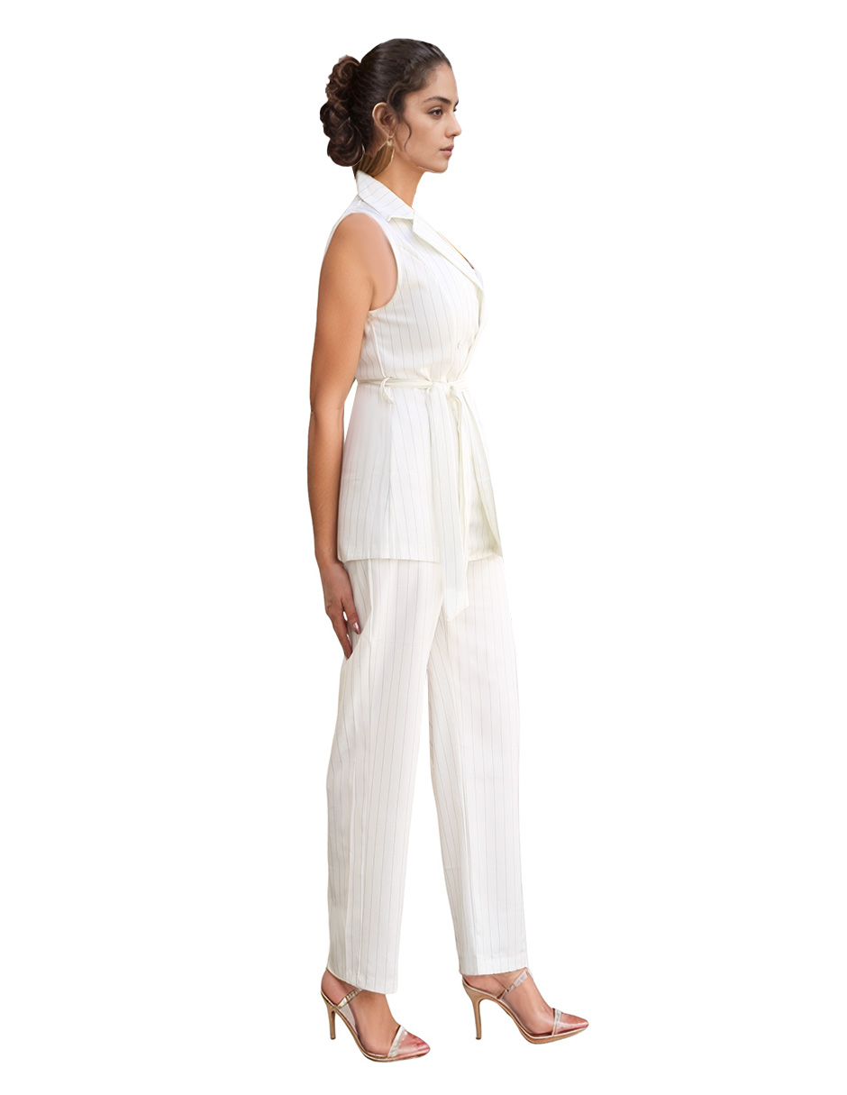 Conjunto formal pantalón recto y chaleco de vestir