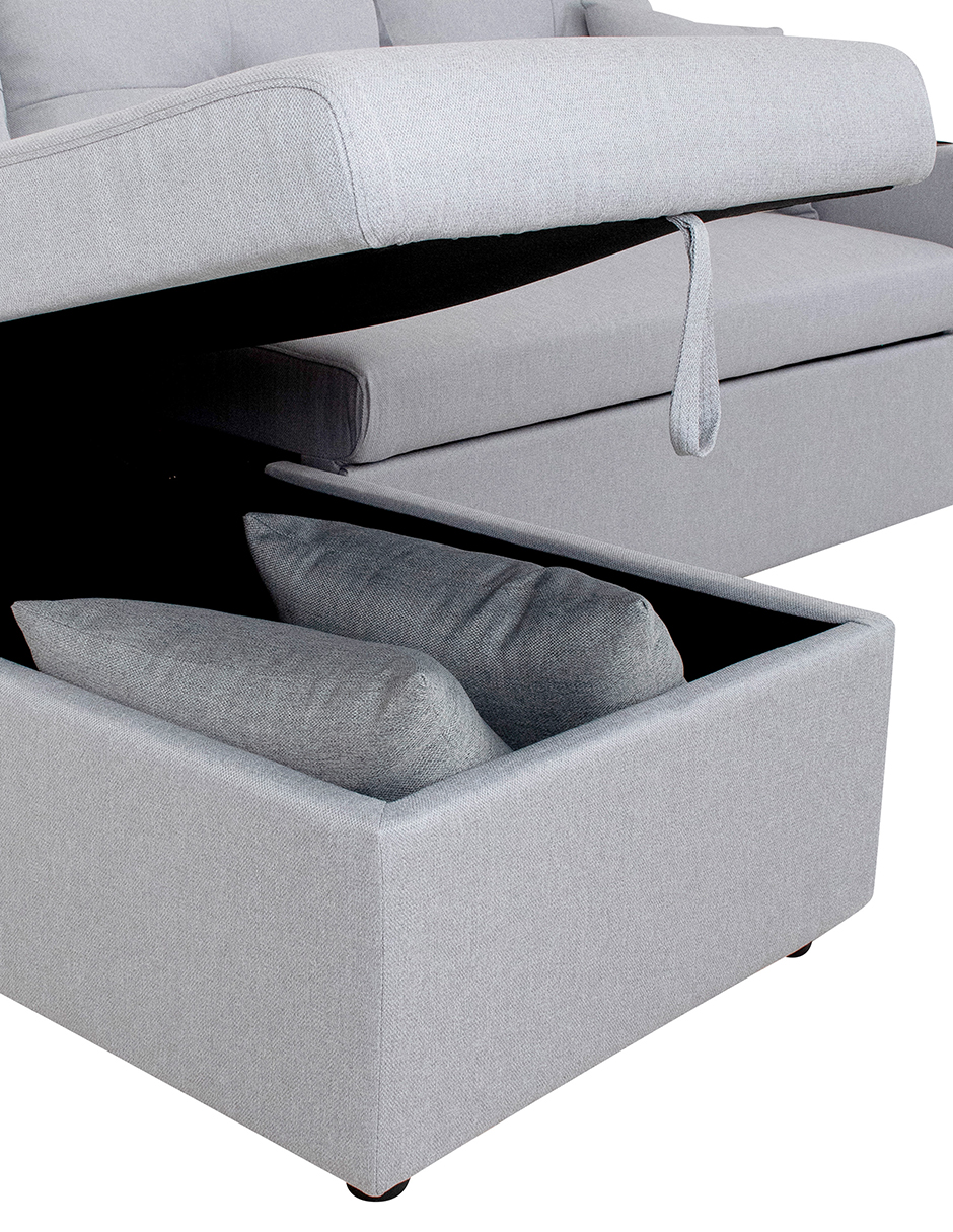 Sofá Cama  Easy Living Wayfair Con Almacenamiento Gris Claro