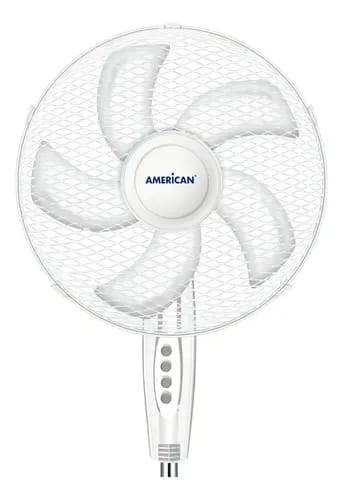 VENTILADOR DE PEDESTAL AMERICAN 7316 16 PUL 5 ASPAS 3 VEL 1.25 MT BLANCO
