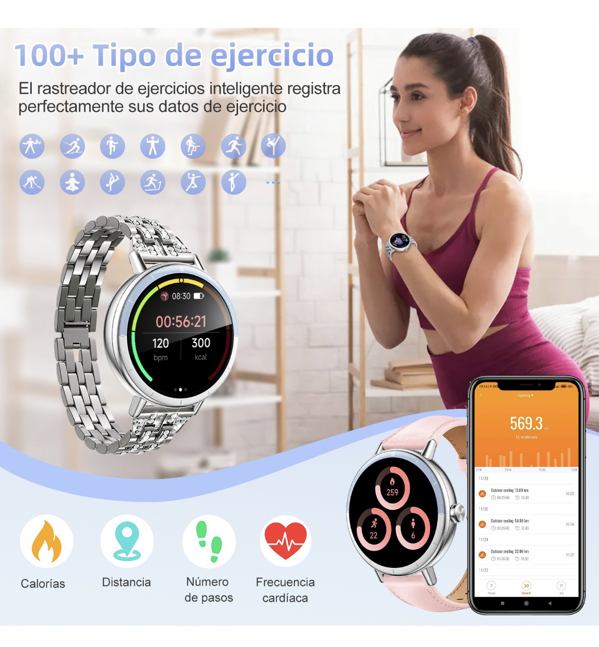 Reloj Inteligente Smart Watch Mujer Bluetooth Llamada Ai Voz