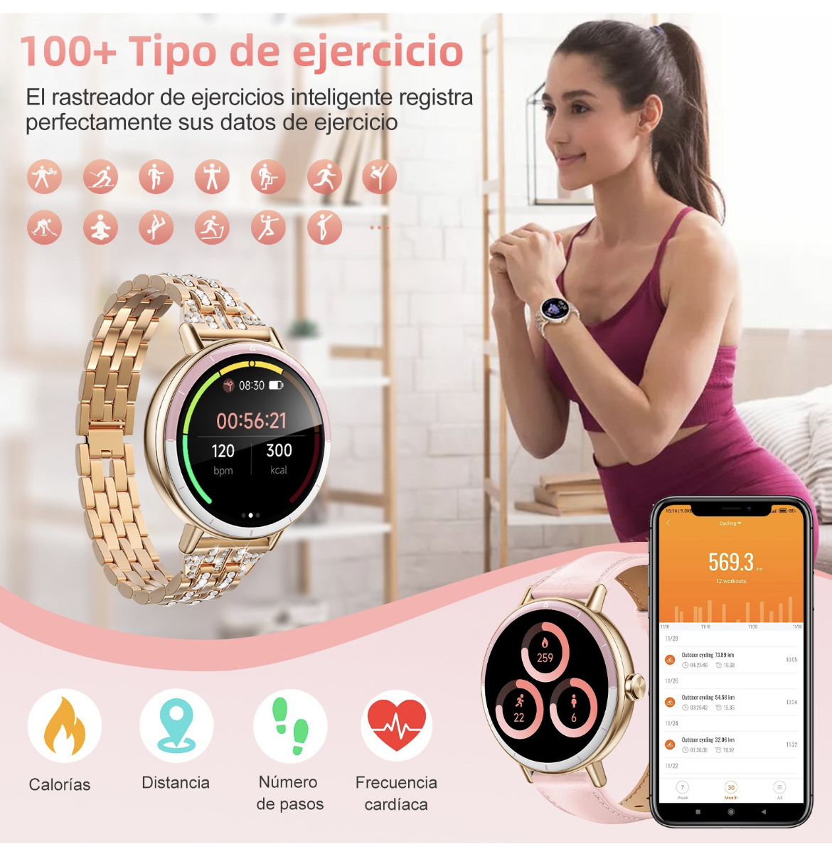 Reloj Inteligente Smart Watch Mujer Bluetooth Llamada Ai Voz