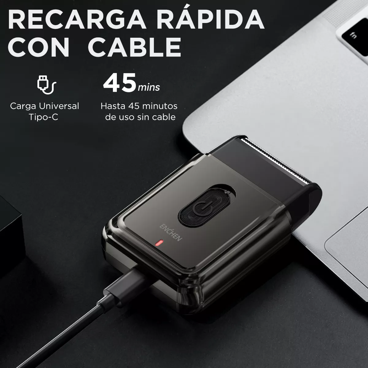 ENCHEN Mini Rasuradora Afeitadora Eléctrica Uso Flexible En Diferentes Escenarios Compacta Y Portátil 7000 Revoluciones Por Minuto Profesional Color Negro