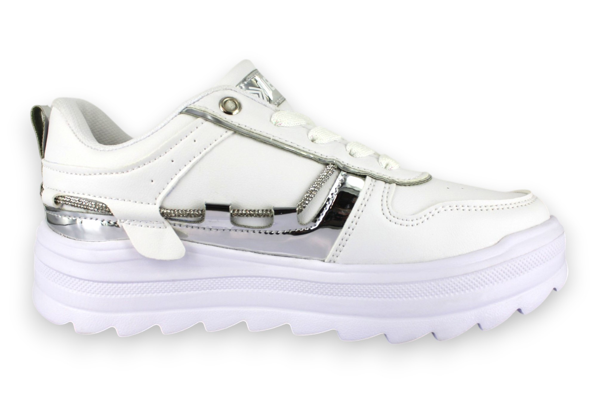 Tenis Casual Blanco Plata Mujer Tauret Newk