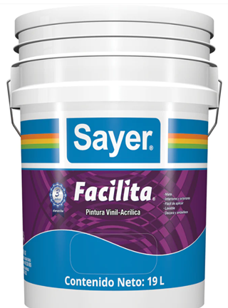 Pintura Vinílica Sayer Facilita Blanco Mate 19l
