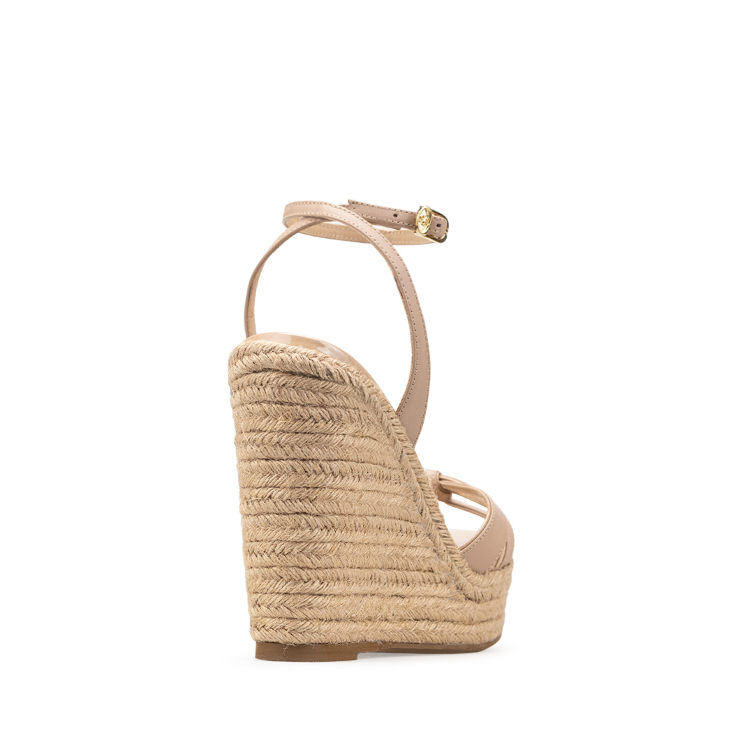 Alpargatas Para Mujer De Piel Sandalia Plataforma Davenia Mod. Arezzo Nude