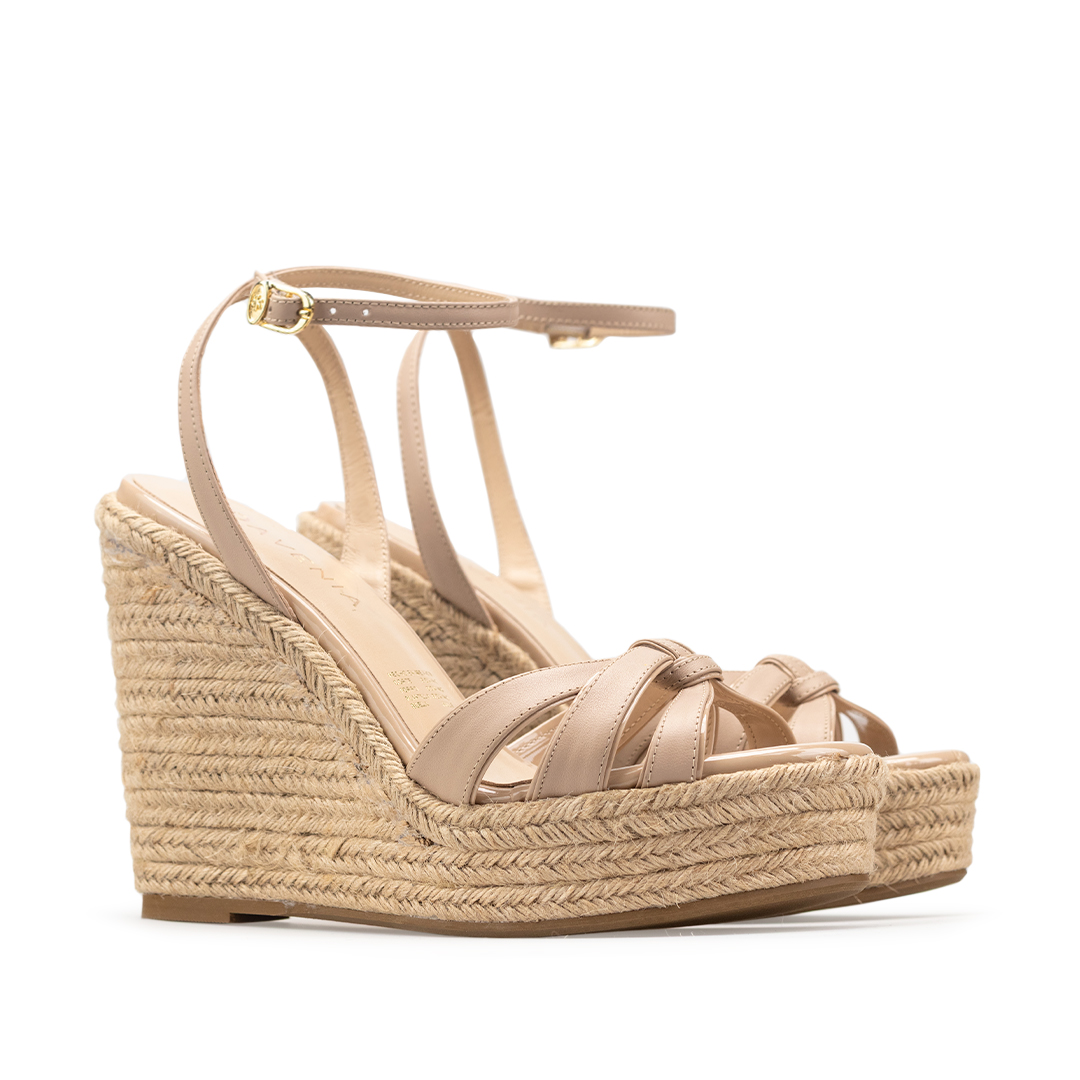 Alpargatas Para Mujer De Piel Sandalia Plataforma Davenia Mod. Arezzo Nude
