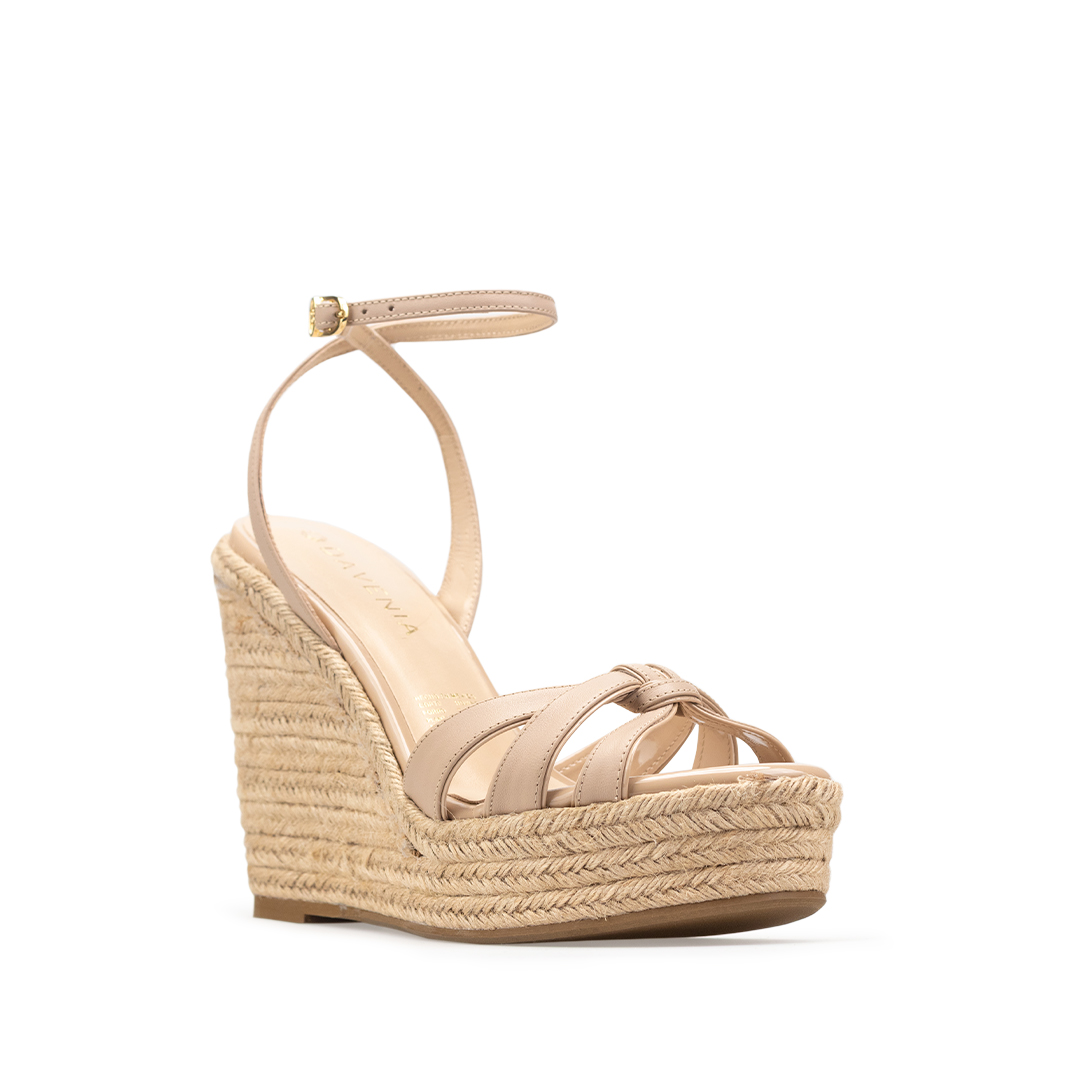 Alpargatas Para Mujer De Piel Sandalia Plataforma Davenia Mod. Arezzo Nude