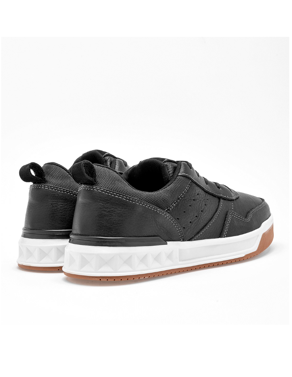 TENIS DE PIEL PARA HOMBRE COLOR NEGRO