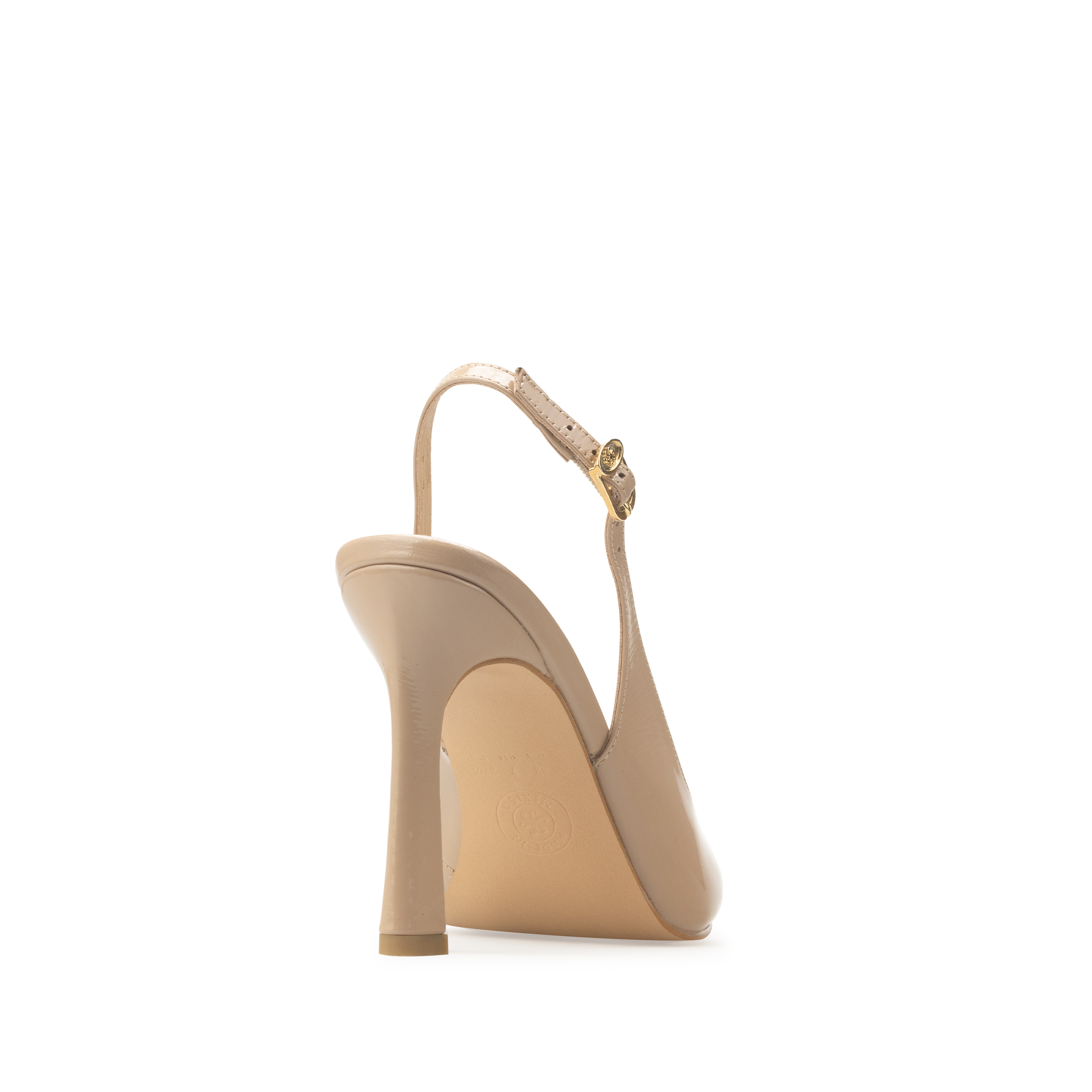 Zapatillas De Tacón Elegantes Para Mujer De Piel Davenia Mod. Ailin Nude