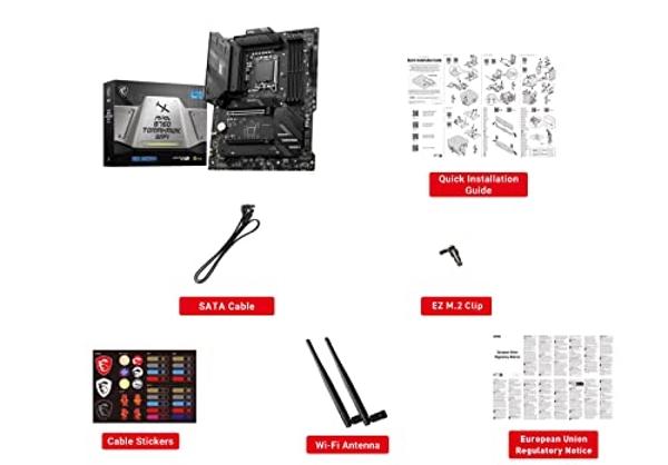 MSI MAG B760 Tomahawk WiFi Gaming Motherboard (Supports 12th/13th/14th Gen Intel Processors, LGA 1700, DDR5, PCIe 5.0, M.2, 2.5Gbps LAN, USB 3.2 Gen2, HDMI/DP, Wi-Fi 6E, Bluetooth 
