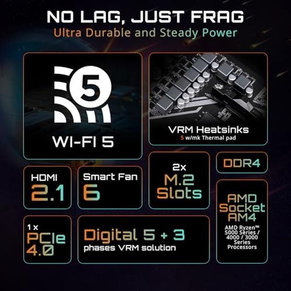 GIGABYTE B550M DS3H AC (AM4 AMD/B550/Micro ATX/Dual M.2/SATA 6Gb/s/USB 3.2 Gen 1/PCIe 4.0/HMDI/DVI/DDR4/Motherboard)