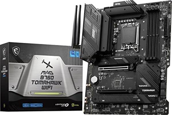MSI MAG B760 Tomahawk WiFi Gaming Motherboard (Supports 12th/13th/14th Gen Intel Processors, LGA 1700, DDR5, PCIe 5.0, M.2, 2.5Gbps LAN, USB 3.2 Gen2, HDMI/DP, Wi-Fi 6E, Bluetooth 