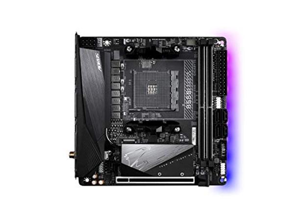 GIGABYTE B550I AORUS PRO AX (AM4 AMD/B550/Mini-Itx/Dual M.2/SATA 6Gb/s/USB 3.2 Gen 1/WiFi 6/2.5 GbE LAN/PCIe4.0/Realtek ALC1220-Vb/DisplayPort 1.4/2xHDMI 2.0B/RGB Fusion 2.0/DDR4/G