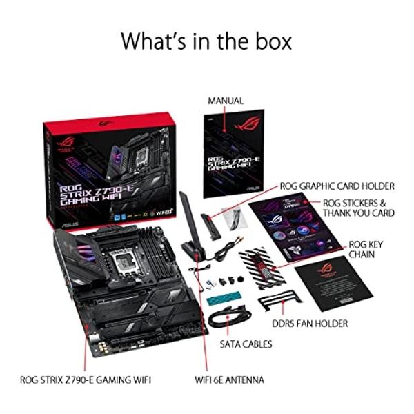 ASUS ROG Strix Z790-E Gaming WiFi 6E LGA 1700(Intel 14th,13th&12th Gen) ATX gaming motherboard(PCIe 5.0, DDR5,18+1 power stages,2.5 Gb LAN,Thunderbolt 4,5xM.2, 1xPCIe 5.0 M.2,Front