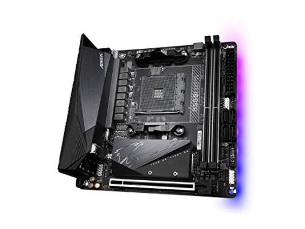 GIGABYTE B550I AORUS PRO AX (AM4 AMD/B550/Mini-Itx/Dual M.2/SATA 6Gb/s/USB 3.2 Gen 1/WiFi 6/2.5 GbE LAN/PCIe4.0/Realtek ALC1220-Vb/DisplayPort 1.4/2xHDMI 2.0B/RGB Fusion 2.0/DDR4/G