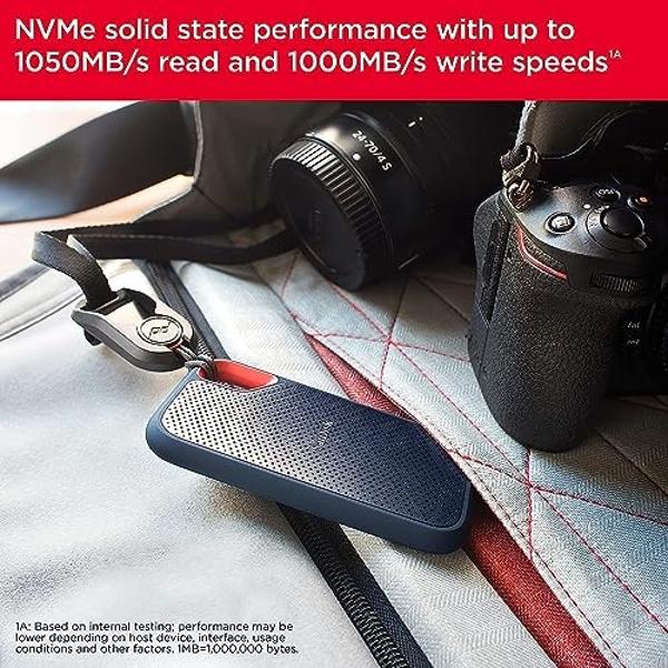 SanDisk 4TB Extreme Portable SSD - Up to 1050MB/s, USB-C, USB 3.2 Gen 2, IP65 Water and Dust Resistance, Updated Firmware - External Solid State Drive - SDSSDE61-4T00-G25
